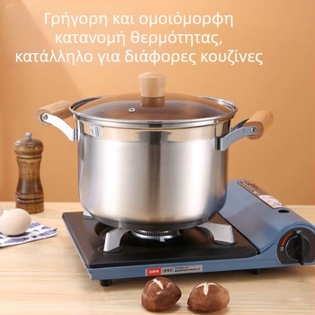 Μη μαγνητική κατσαρόλα από ανοξείδωτο ατσάλι με παχύρρευστη κατσαρόλα γάλακτος, κατσαρόλα συμπληρώματος διατροφής, κατσαρόλα μαγειρέματος, καυτή κατσαρόλα, επαγωγική εστία αερίου, γενική αντικολλητική