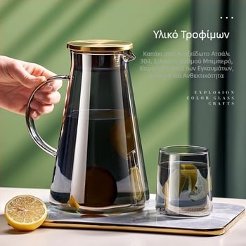 Γυάλινη τσαγιέρα υψηλής θερμοκρασίας με κρύο νερό, τσαγιέρα φρούτων, μεγάλης χωρητικότητας, παγομηχανή, σετ βραστήρων κρύου τσαγιού, οικιακή βραστήρας κρύου νερού, βραστήρας κρύου νερού