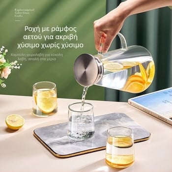 Γυάλινη τσαγιέρα υψηλής θερμοκρασίας με κρύο νερό, τσαγιέρα φρούτων, μεγάλης χωρητικότητας, παγομηχανή, σετ βραστήρων κρύου τσαγιού, οικιακή βραστήρας κρύου νερού, βραστήρας κρύου νερού