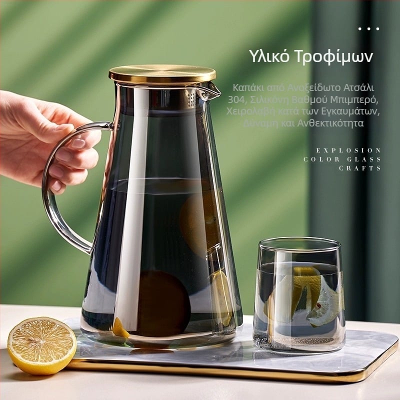 Γυάλινη τσαγιέρα υψηλής θερμοκρασίας με κρύο νερό, τσαγιέρα φρούτων, μεγάλης χωρητικότητας, παγομηχανή, σετ βραστήρων κρύου τσαγιού, οικιακή βραστήρας κρύου νερού, βραστήρας κρύου νερού