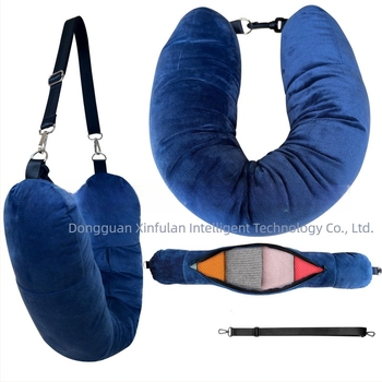 Νέο προσκέφαλο ταξιδιού, μαλακό βελούδινο μαξιλάρι για ρούχα, μαξιλαροθήκη για αποσκευές, πολυλειτουργικό φορητό προσκέφαλο σε σχήμα U για εξωτερικούς χώρους