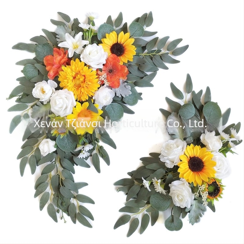 Amazon διασυνοριακή ετικέτα εξωτερικού εμπορίου τεχνητό τεχνητό τεχνητό λουλούδι καλωσορίσματος λουλούδι υπέρθυρο διακόσμηση γάμου εργοστάσιο χονδρικής