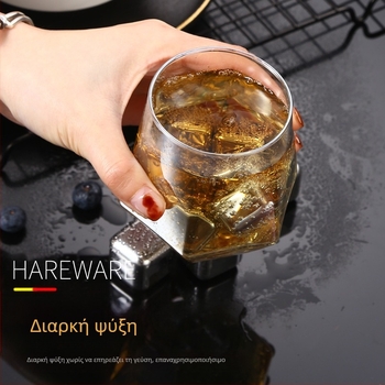 Ζεστή πώληση 304 από ανοξείδωτο χάλυβα πάγου κρασιού Stone non-porous πάγος σετ ουίσκι κατεψυγμένο μέταλλο παγοκύβος εργοστάσιο άμεσης προμήθειας