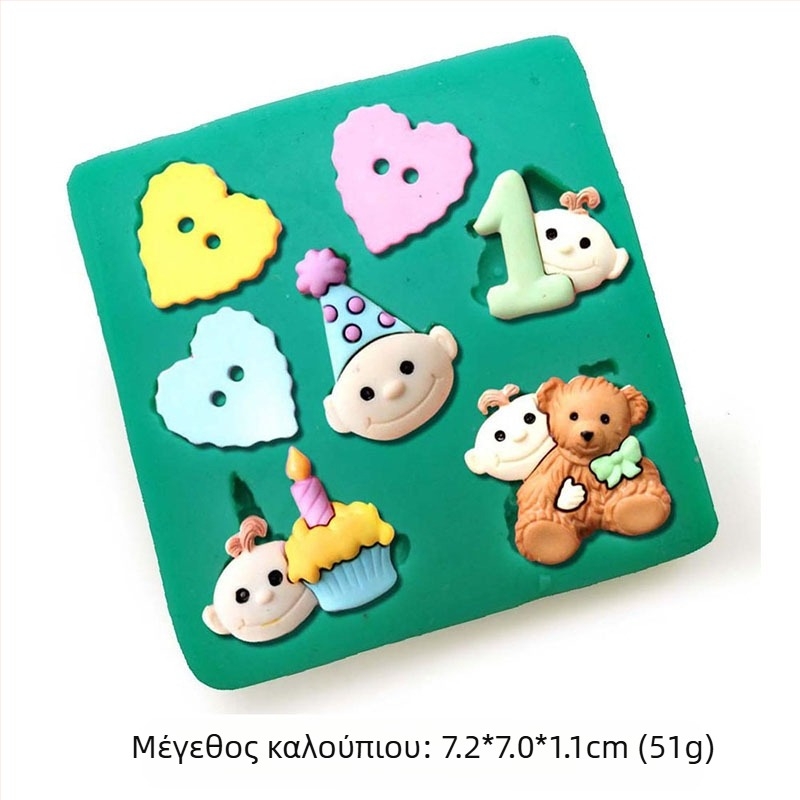 Φόρμα σιλικόνης Flower Fairy Rabbit Bear Baby Diy Χειροποίητη φόρμα διακόσμησης κέικ με ζαχαρόπαστα