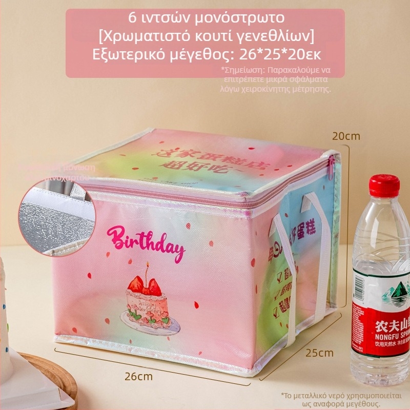 Τσάντα μόνωσης κέικ, ειδική τσάντα ψύξης για πακέτο, τσάντα χειρός, τσάντα παράδοσης από παχύρρευστο μη υφασμένο αλουμινόχαρτο, μικρή και μεγάλη συσκευασία