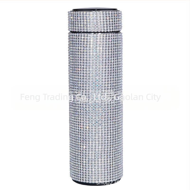 480ml Cross Border American Diamond Θερμός Διπλό Ευθύ Κύπελλο για Καφέ, Τσάι, Χυμό Φρούτων, Χριστουγεννιάτικο Δώρο