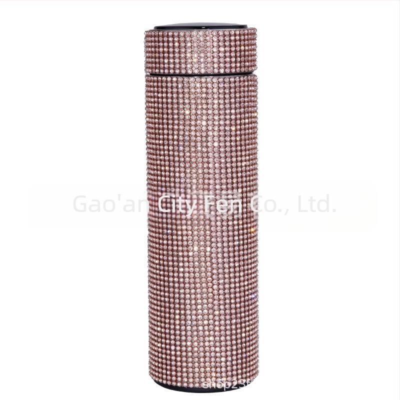 480ml Cross Border American Diamond Θερμός Διπλό Ευθύ Κύπελλο για Καφέ, Τσάι, Χυμό Φρούτων, Χριστουγεννιάτικο Δώρο