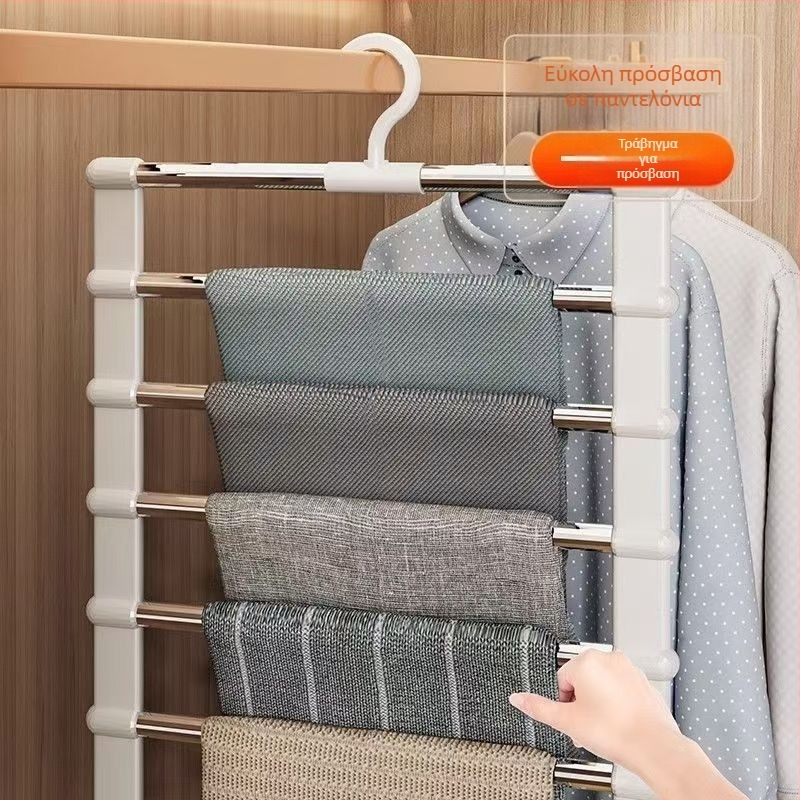 Διασυνοριακή κρεμαστή σκάλα παντελόνι κρεμαστή κρεμαστή θήκη παντελονιών από ανοξείδωτο χάλυβα παντελόνι κρεμαστό κλιπ παντελονιού πολλαπλών στρώσεων χωρίς ραφή αποθήκευσης κρεμαστά παντελόνια κατασκευαστές