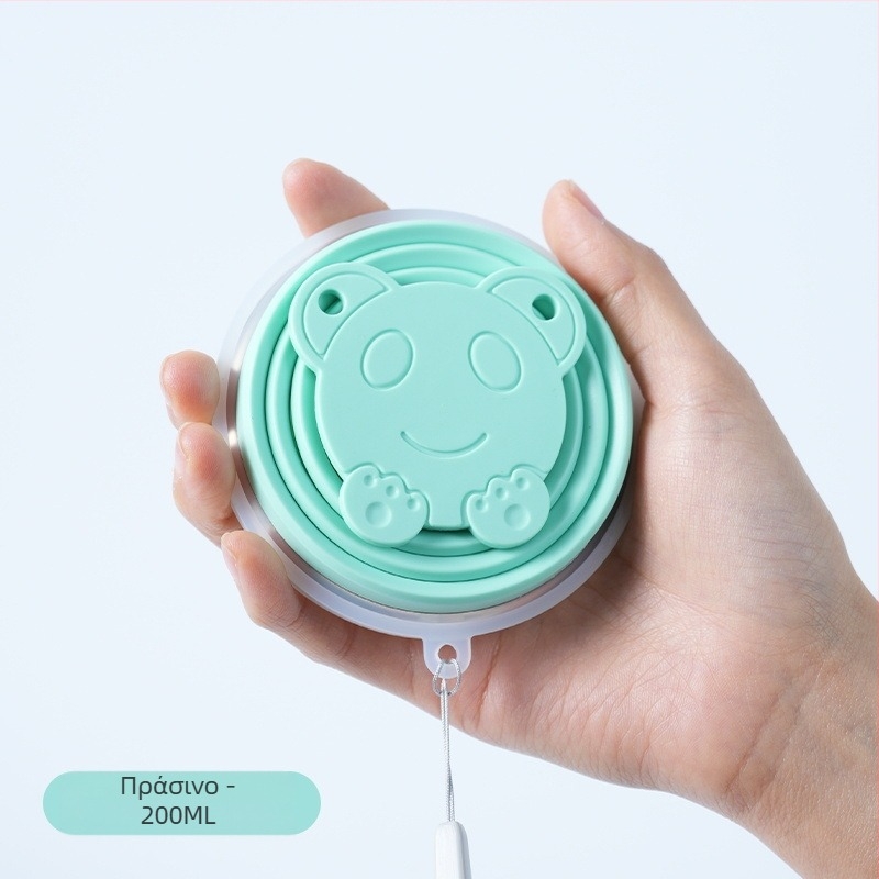 Φορητό πτυσσόμενο ποτήρι νερού Φορητό ποτήρι στοματικού διαλύματος συμπίεσης Σιλικόνης Κύπελλο ταξιδιού για υπαίθριες κατασκηνώσεις Πτυσσόμενο ποτήρι δοντιών κατάλληλο για τρόφιμα