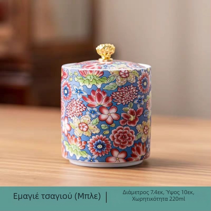 Εργοστάσιο Άμεσης Προμήθειας Σμάλτο Χρώμα Τσαγιού Δοχεία Κεραμικά Μικρά Οικιακά Σφραγισμένα Δοχεία Δοχεία Αποθήκευσης Τσαγιού σε Στυλ Παλατιού Δοχεία Μικρά Δοχεία Τσαγιού