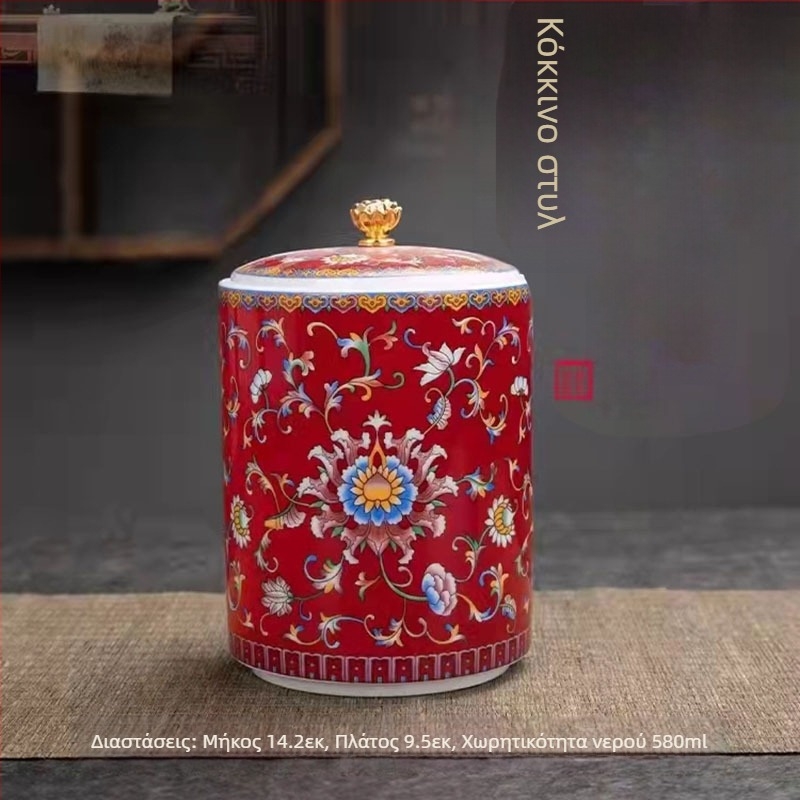 Εργοστάσιο Άμεσης Προμήθειας Σμάλτο Χρώμα Τσαγιού Δοχεία Κεραμικά Μικρά Οικιακά Σφραγισμένα Δοχεία Δοχεία Αποθήκευσης Τσαγιού σε Στυλ Παλατιού Δοχεία Μικρά Δοχεία Τσαγιού