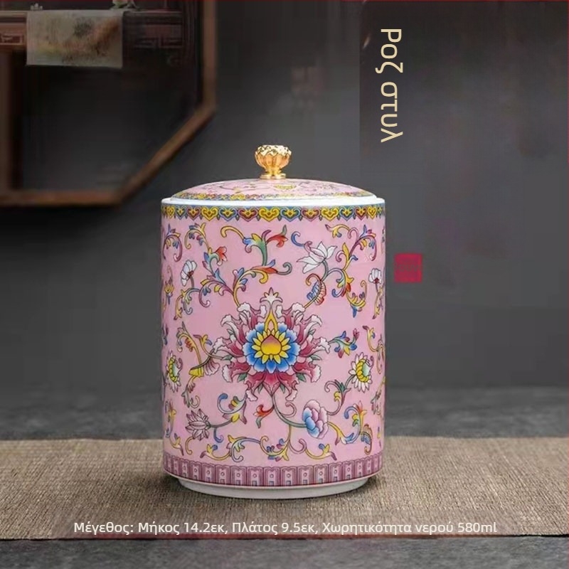 Εργοστάσιο Άμεσης Προμήθειας Σμάλτο Χρώμα Τσαγιού Δοχεία Κεραμικά Μικρά Οικιακά Σφραγισμένα Δοχεία Δοχεία Αποθήκευσης Τσαγιού σε Στυλ Παλατιού Δοχεία Μικρά Δοχεία Τσαγιού