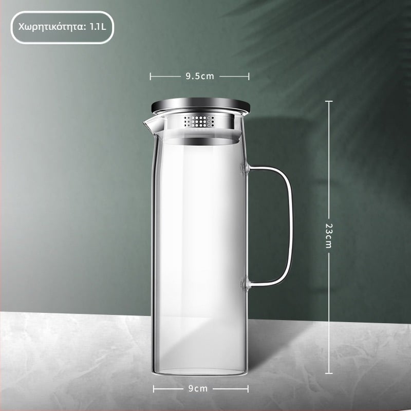 Γυαλί υψηλής χρωματικής αξίας με λαβή βραστήρα υψηλής θερμοκρασίας ανθεκτικό σε βρασμό τσαγιέρα εμπορική ευθεία βραστήρα σώματος κρύο βραστήρα κρύο βραστήρα γυάλινο βραστήρα