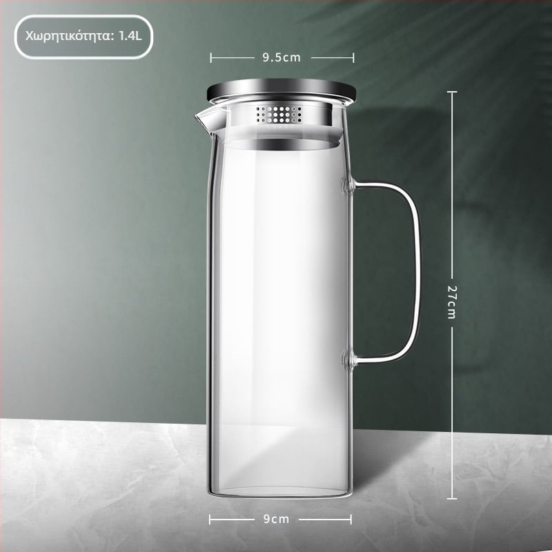 Γυαλί υψηλής χρωματικής αξίας με λαβή βραστήρα υψηλής θερμοκρασίας ανθεκτικό σε βρασμό τσαγιέρα εμπορική ευθεία βραστήρα σώματος κρύο βραστήρα κρύο βραστήρα γυάλινο βραστήρα