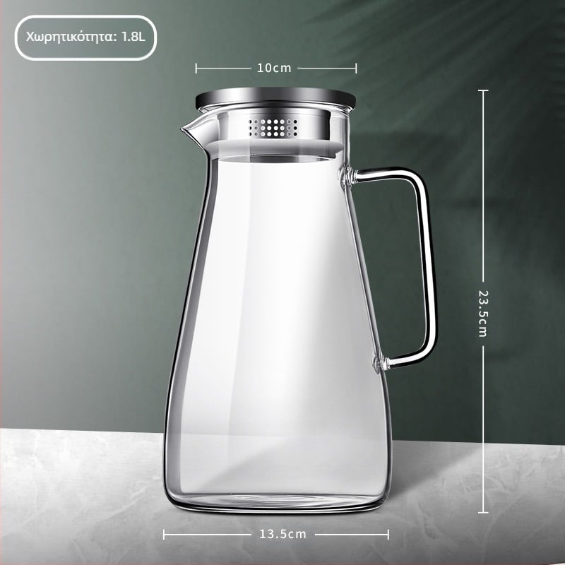 Γυαλί υψηλής χρωματικής αξίας με λαβή βραστήρα υψηλής θερμοκρασίας ανθεκτικό σε βρασμό τσαγιέρα εμπορική ευθεία βραστήρα σώματος κρύο βραστήρα κρύο βραστήρα γυάλινο βραστήρα