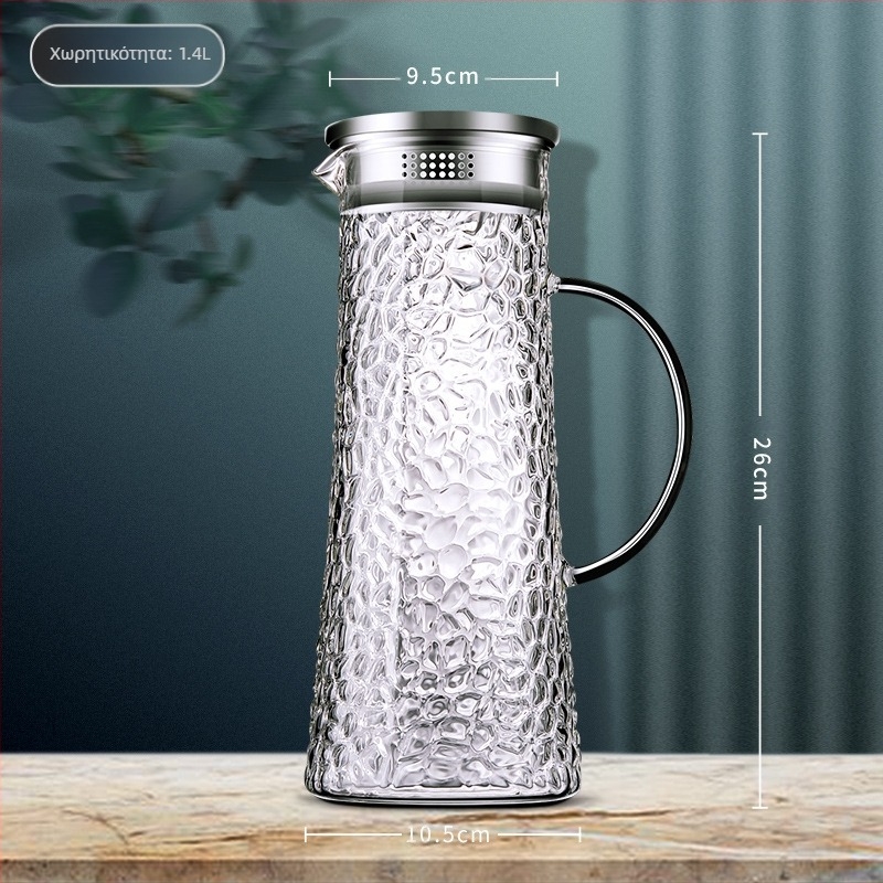 Γυαλί υψηλής χρωματικής αξίας με λαβή βραστήρα υψηλής θερμοκρασίας ανθεκτικό σε βρασμό τσαγιέρα εμπορική ευθεία βραστήρα σώματος κρύο βραστήρα κρύο βραστήρα γυάλινο βραστήρα