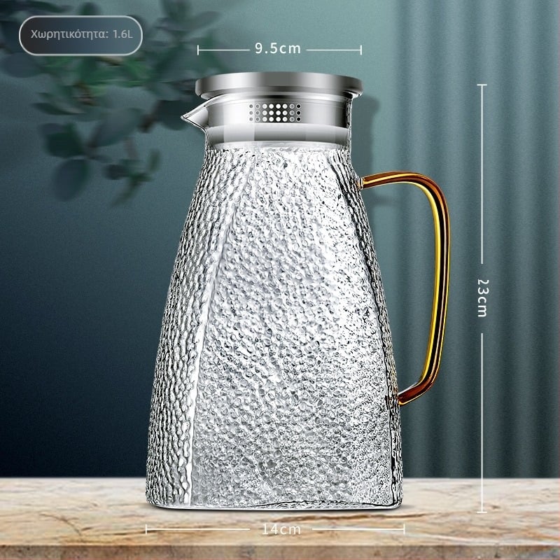 Γυαλί υψηλής χρωματικής αξίας με λαβή βραστήρα υψηλής θερμοκρασίας ανθεκτικό σε βρασμό τσαγιέρα εμπορική ευθεία βραστήρα σώματος κρύο βραστήρα κρύο βραστήρα γυάλινο βραστήρα