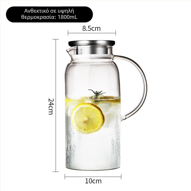 Γυαλί υψηλής χρωματικής αξίας με λαβή βραστήρα υψηλής θερμοκρασίας ανθεκτικό σε βρασμό τσαγιέρα εμπορική ευθεία βραστήρα σώματος κρύο βραστήρα κρύο βραστήρα γυάλινο βραστήρα