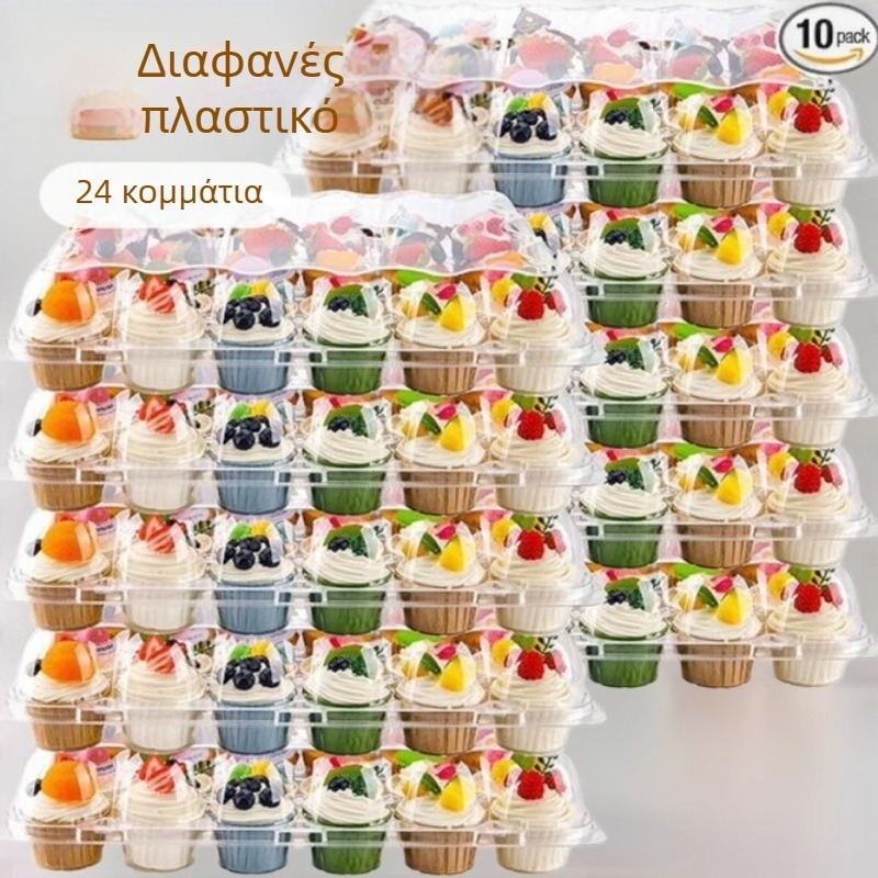 (24 σχάρες x 10 σετ) Στοιβαζόμενες θήκες για cupcakes, με 240 θήκες για cupcakes, για ψήσιμο επιδορπίων
