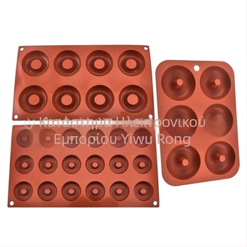 Φόρμα σιλικόνης για ντόνατς, μους για πουτίγκα σοκολάτας, εργαλεία ψησίματος, 6 ίσα, 8 ίσα, 18 ίσα, φόρμα κέικ