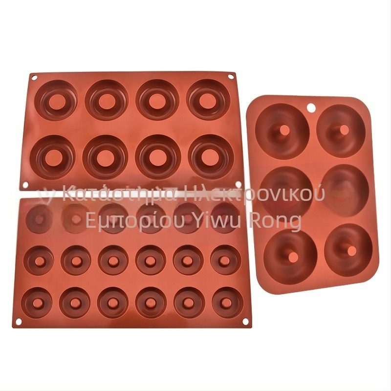 Φόρμα σιλικόνης για ντόνατς, μους για πουτίγκα σοκολάτας, εργαλεία ψησίματος, 6 ίσα, 8 ίσα, 18 ίσα, φόρμα κέικ