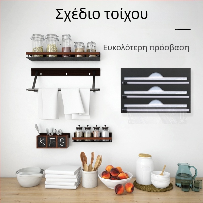 Ακρυλικό πλαστικό κουτί αποθήκευσης περιτυλίγματος τοίχου κουζίνας αυτοκόλλητη τσάντα διαφανής τσάντα τροφίμων ταξινόμηση κουτί αποθήκευσης προσαρμογή