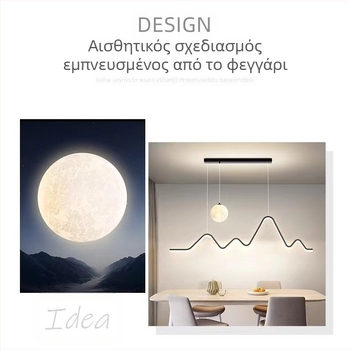 Σύγχρονος μινιμαλιστικός φωτισμός πολυελαίων με λωρίδα εστιατορίου LED, σκανδιναβική λάμπα μπαρ, ιταλική λάμπα Normcore στυλ