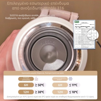 Θερμός από ανοξείδωτο ατσάλι 316, ειδικό κύπελλο για παιδιά και μαθητές για να πηγαίνουν στο σχολείο, φορητό κύπελλο εξωτερικού χώρου υψηλής ποιότητας και χρωματικής αξίας