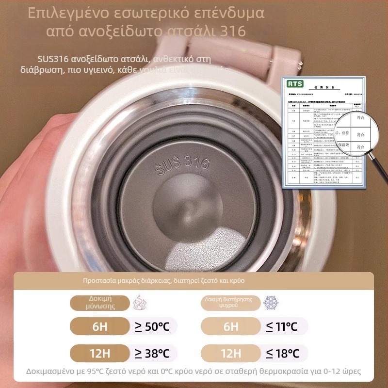 Θερμός από ανοξείδωτο ατσάλι 316, ειδικό κύπελλο για παιδιά και μαθητές για να πηγαίνουν στο σχολείο, φορητό κύπελλο εξωτερικού χώρου υψηλής ποιότητας και χρωματικής αξίας