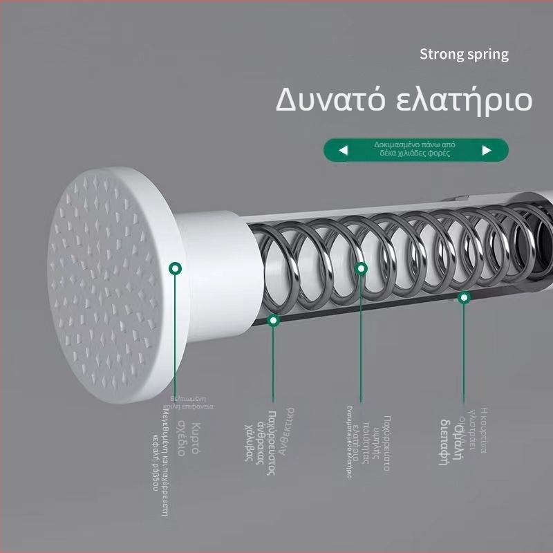 Τηλεσκοπική ράβδος χωρίς διάτρηση Ράβδος κρεμάστρας ρούχων Ράβδος τουαλέτας μπάνιου Ράβδος κουρτίνας ντους Ράβδος κουρτίνας Ράβδος στήριξης ντουλάπας υπνοδωματίου