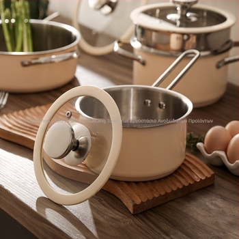 304 Σετ δοχείων από ανοξείδωτο ατσάλι με κεραμικό χρώμα σιλικόνης, γυάλινο καπάκι, κατσαρόλα σούπας, σύνθετο κάτω, κατσαρόλα γάλακτος, ατμομάγειρας, κορεάτικη κατσαρόλα θαλασσινών, ζεστό δοχείο