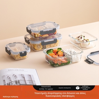 Διασυνοριακό γυάλινο κουτί μεσημεριανού γεύματος κοστούμι φούρνου μικροκυμάτων πλυντήριο πιάτων υπάλληλοι γραφείου με μπολ φρεσκάδας ρυζιού ψυγείο ειδικό