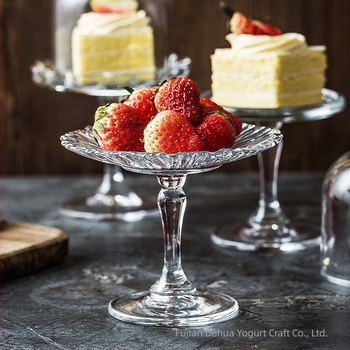 Εισαγόμενο πιάτο ζαχαροπλαστικής Dim Sum από διαφανές γυαλί σε ευρωπαϊκό στιλ Pasha, δημιουργικό ψηλό κάλυμμα κέικ επιδόρπιο, μικρό μέγεθος