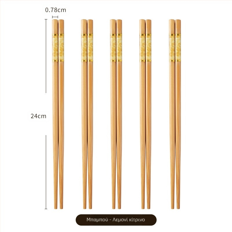 Φυσικά μπαμπού ξυλάκια μπαμπού υψηλής ποιότητας για οικιακή χρήση, ανθεκτικά στη μούχλα, αντιβακτηριακά, ανθεκτικά σε υψηλές θερμοκρασίες, χωρίς χρώματα, χωρίς κερί, αντιολισθητικά, πεντάχρωμα ξυλάκια για μοίρασμα γευμάτων