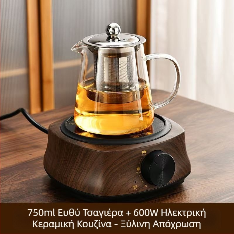 Υψηλής θερμοκρασίας ανθεκτική γυάλινη τσαγιέρα φίλτρο τσαγιέρα τσάι διαχωρισμού νερού φλιτζάνι τσάι σετ τσαγιού φούρνου βρασμού τσαγιέρα με ηλεκτρική κεραμική κουζίνα