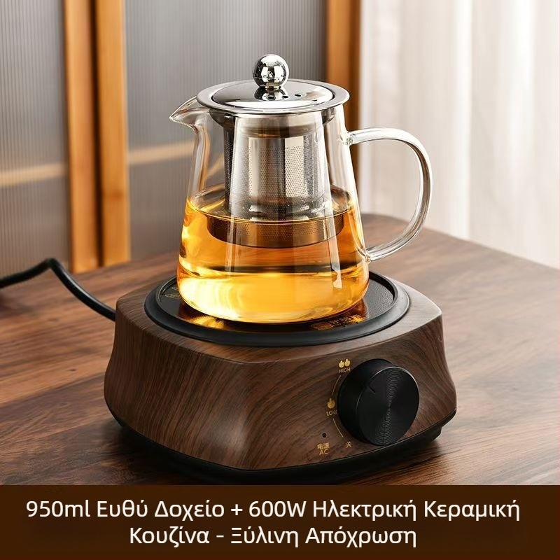 Υψηλής θερμοκρασίας ανθεκτική γυάλινη τσαγιέρα φίλτρο τσαγιέρα τσάι διαχωρισμού νερού φλιτζάνι τσάι σετ τσαγιού φούρνου βρασμού τσαγιέρα με ηλεκτρική κεραμική κουζίνα