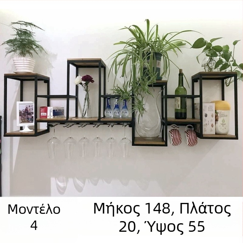 Ευρωπαϊκό στυλ σφυρήλατο σίδερο από μασίφ ξύλο κρασιού ράφι αποθήκευσης τοίχου κρεμαστό κόκκινο κρασί ράφι δημιουργική διακόσμηση εστιατορίου τοίχου κρασιού γραφείων κρασιού ράφι γυαλιού κρασιού