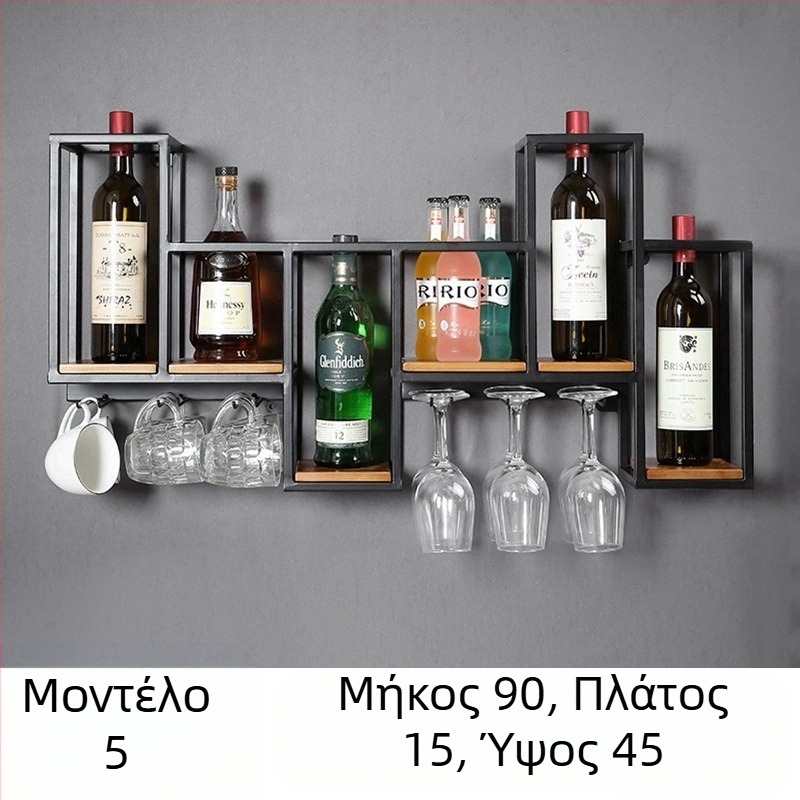 Ευρωπαϊκό στυλ σφυρήλατο σίδερο από μασίφ ξύλο κρασιού ράφι αποθήκευσης τοίχου κρεμαστό κόκκινο κρασί ράφι δημιουργική διακόσμηση εστιατορίου τοίχου κρασιού γραφείων κρασιού ράφι γυαλιού κρασιού