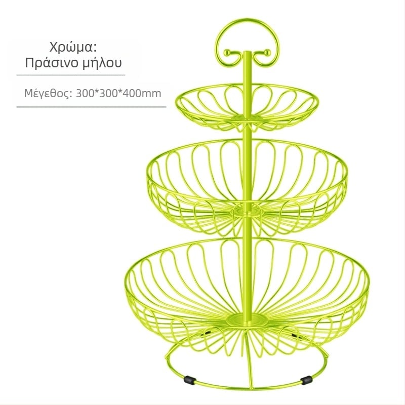 Χονδρικό καλάθι με φρούτα δημιουργικό σαλόνι ευρωπαϊκού στιλ οικιακό τραπεζάκι σαλονιού τριών στρώσεων ράφι σνακ στο Διαδίκτυο δημοφιλής μεγάλη πολυστρωματική αποθήκευση