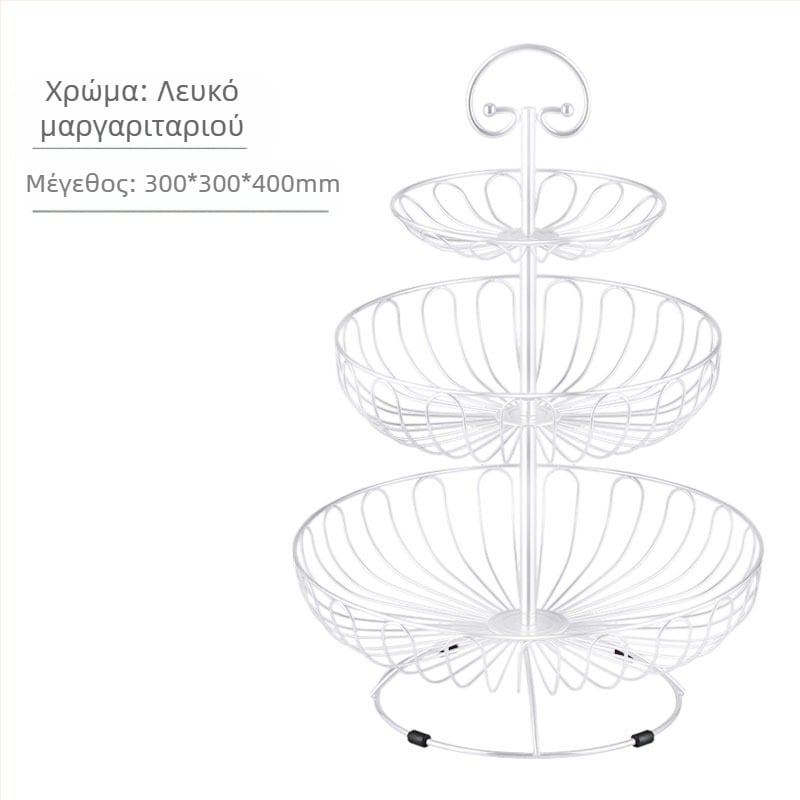 Χονδρικό καλάθι με φρούτα δημιουργικό σαλόνι ευρωπαϊκού στιλ οικιακό τραπεζάκι σαλονιού τριών στρώσεων ράφι σνακ στο Διαδίκτυο δημοφιλής μεγάλη πολυστρωματική αποθήκευση