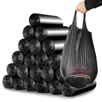 Σε απόθεμα δωρεάν αποστολή μαύρο παχύρρευστο γιλέκο οικιακής χρήσης με κυλιόμενο σημείο διακοπής για φορητές σακούλες σκουπιδιών από εργοστάσιο χονδρικής