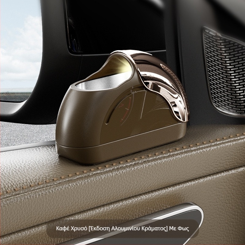 Νέο τασάκι αυτοκινήτου Μεταλλική επένδυση τασάκι αυτοκινήτου Κάλυμμα καπακιού με ένα κλικ Μαλακό φως Τασάκι αυτοκινήτου