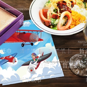 [Έτοιμο σε απόθεμα] Διασυνοριακές ρετρό παλιομοδίτικες χαρτοπετσέτες για παιδικά πάρτι γενεθλίων με αεροπλάνο