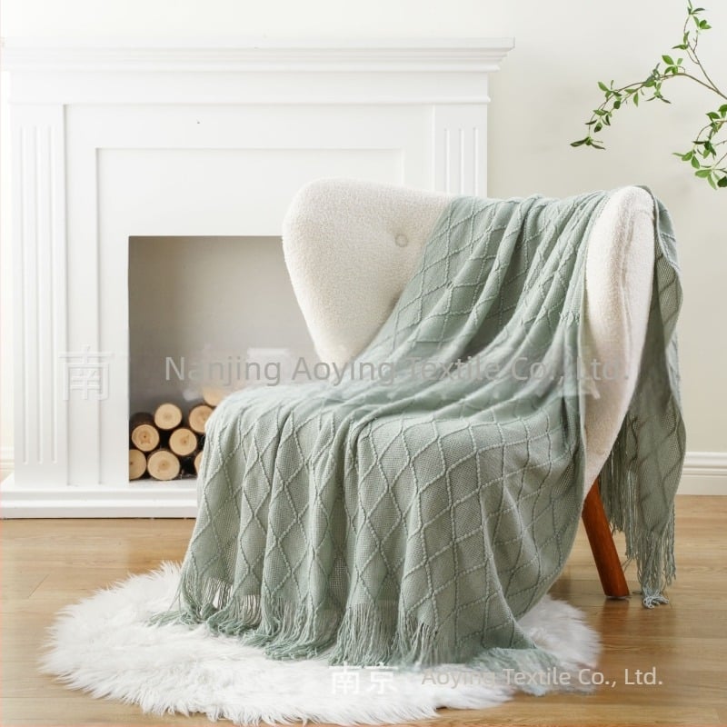 Amazon Κουβέρτα με φούντα Κουβέρτα καναπέ Κουβέρτα με καθαρό χρώμα Πλεκτή κουβέρτα Κουβέρτα πετσετών B&B