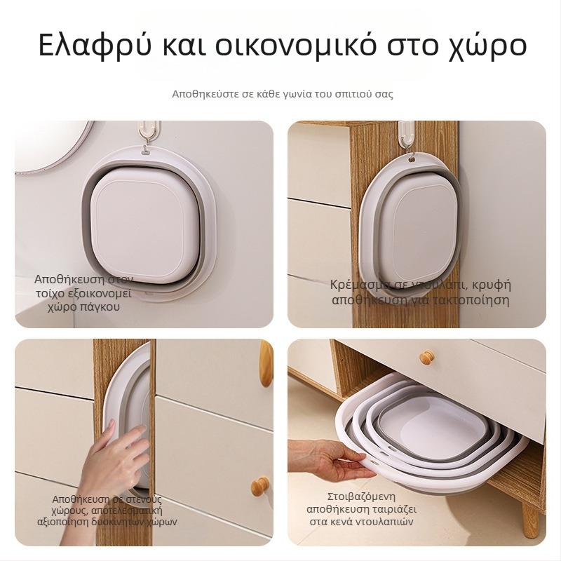 Πτυσσόμενος νιπτήρας κοιτώνα για χρήση σε φοιτητές, φορητός νιπτήρας συμπίεσης ταξιδιού, ορθογώνιος για οικιακή χρήση