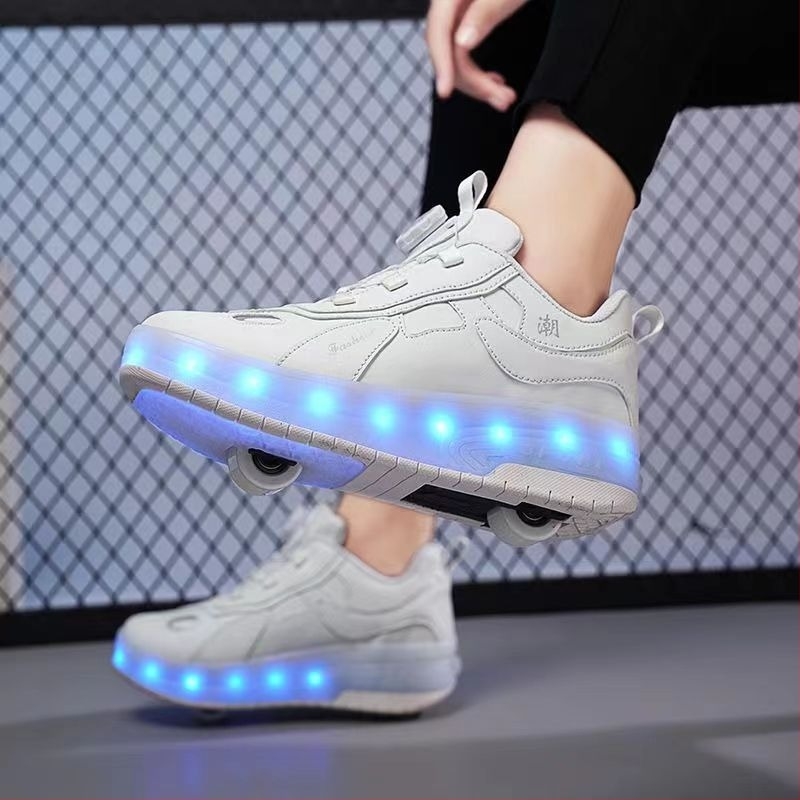 Πατίνια με τροχαλία heloo, παπούτσια με τετράτροχη παραμόρφωση, πατίνια με διπλή σειρά τροχών, παπούτσια για παιδιά και εφήβους