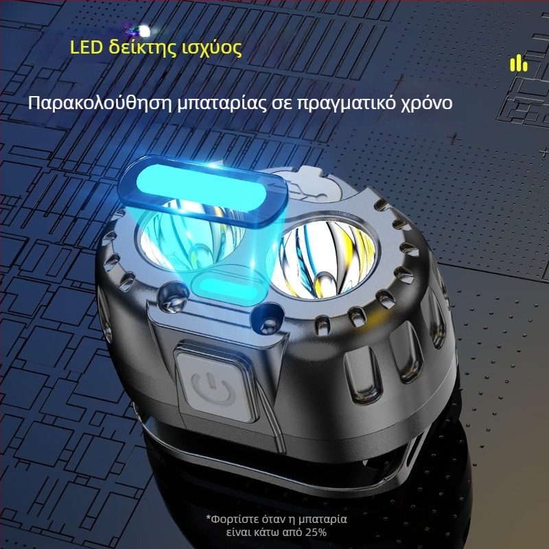 Διασυνοριακός προβολέας πολλαπλών λειτουργιών LED εξωτερικού χώρου με ισχυρό φως, λάμπα ψαρέματος ανθρακωρύχου, μεγάλη διάρκεια ζωής μπαταρίας, φορητός επαγωγικός προβολέας φόρτισης USB