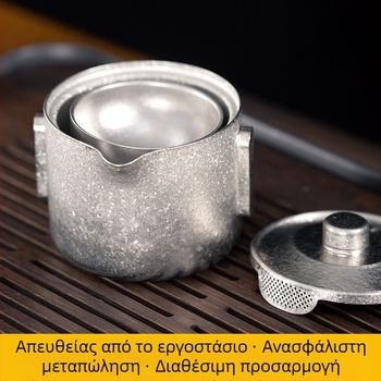 Εξωτερική τσαγιέρα από καθαρό τιτάνιο, διπλό κύπελλο τιτανίου, σετ τσαγιού για κάμπινγκ, φορητή ελαφριά τσαγιέρα kung fu