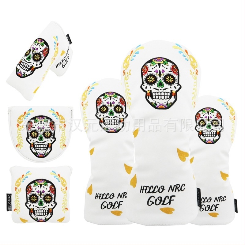 Νέοι κατασκευαστές χονδρικής διασυνοριακής κάλυψης μπαστουνιών γκολφ ηλεκτρονικού εμπορίου κάλυψης στύλου ξύλινη κάλυψη στύλου κοστουμιού κρανίου ώθησης στύλου