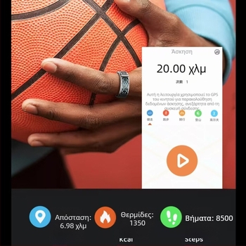 Μαύρη τεχνολογία ψηφιακής οθόνης έξυπνο δαχτυλίδι παρακολούθηση καρδιακού ρυθμού αίμα οξυγόνο ύπνος υγεία κίνηση βήμα